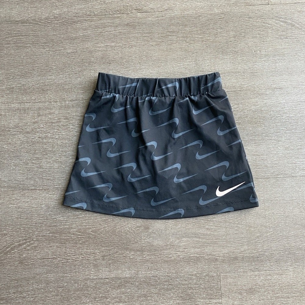 Nike Black‎ Logo Swish Skort Lined Little Girls 2T Dri-Fit Athletic Shorts 1284
